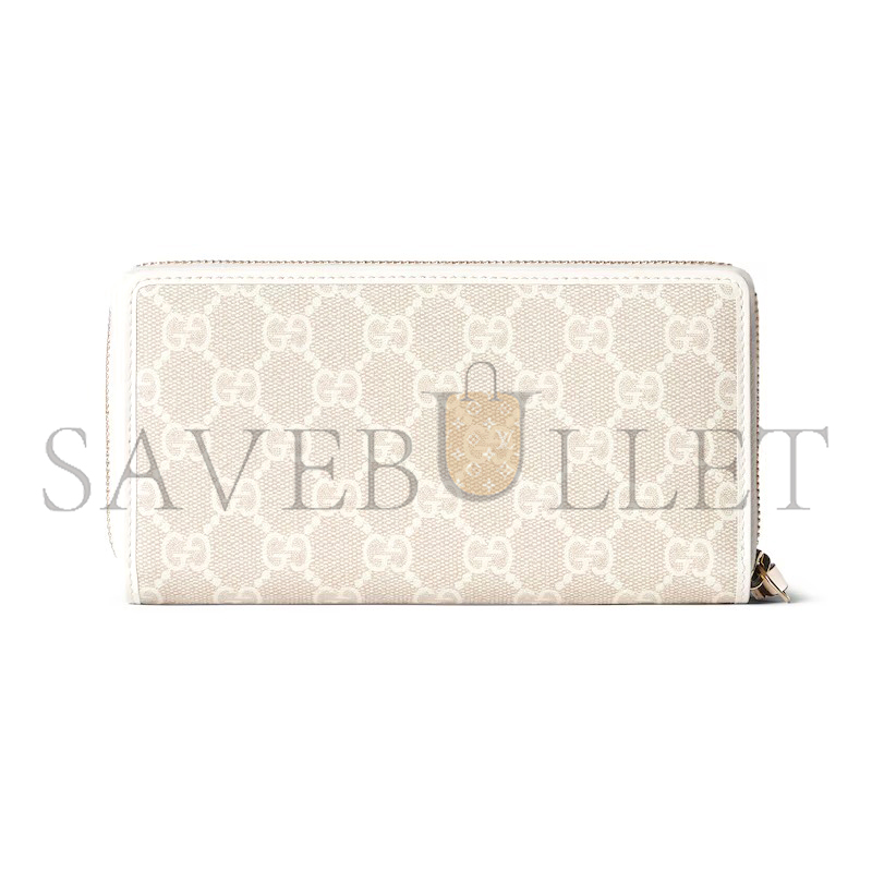GUCCI GG EMBLEM ZIP AROUND WALLET 819122 (19*10*2.5cm)